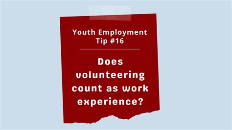 Can Volunteer Experience Count As Work Experience